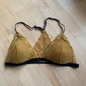 Topshop mustard yellow lace bra